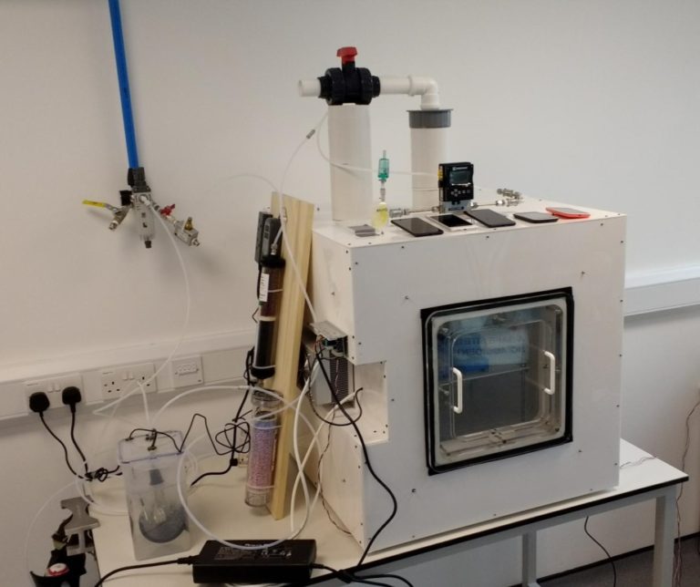 Lab test with the University of Surrey air pollution chamber